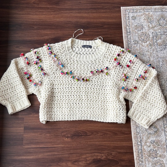Zara Sweaters - Zara Pom Pom Knit Sweater